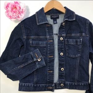👗 Ann Taylor Dark Wash Jean Jacket